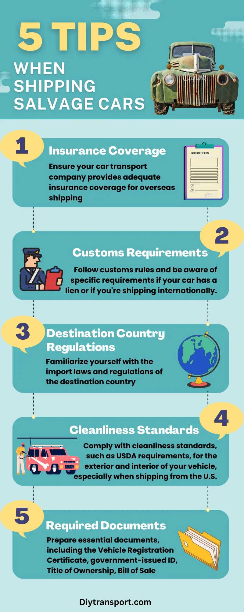 5 Tips when Shipping Salvage Cars